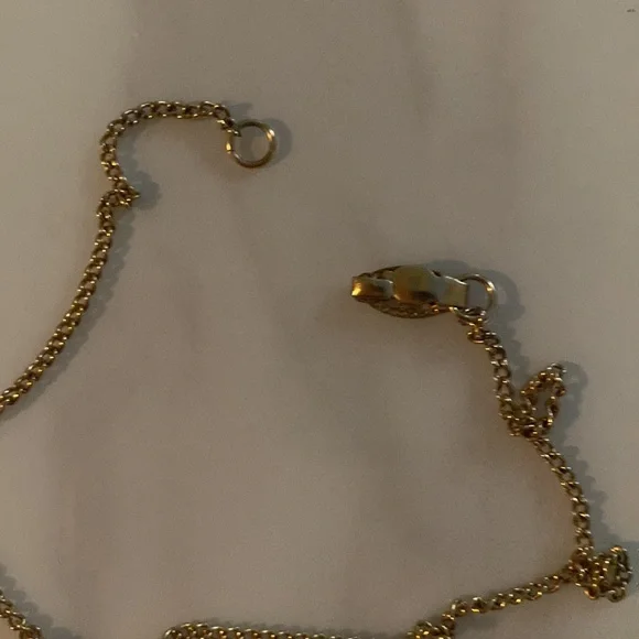 Victorian style gold tone and blue stone necklace - Picture 5 of 5